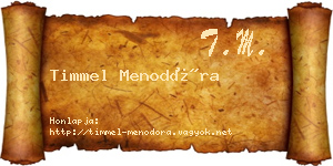 Timmel Menodóra névjegykártya